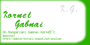 kornel gabnai business card